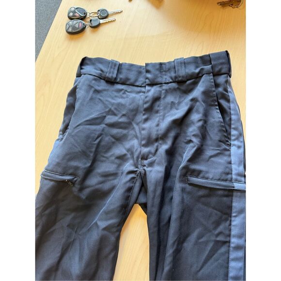 Spiewak Black w/ Gray Stripe Uniform Pants sz 28 EUC Just wribkled - Picture 2 of 9